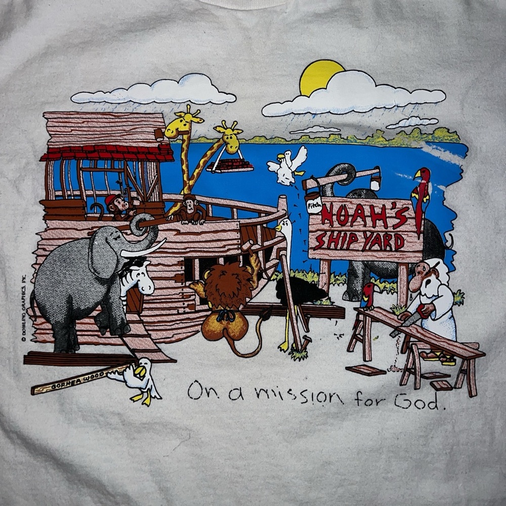 Noah’s Shipyard Graphic T-shirt 
Large Mayberry Apparel made in USA